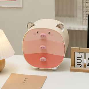 桌面收纳盒可爱高颜值整理储物盒笔杂物办公书桌宿舍抽屉盒置物架