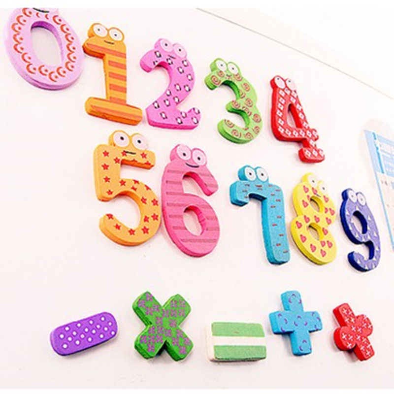 木质创意可爱卡通动物冰箱贴 外贸冰箱贴磁贴(12个)数字15个