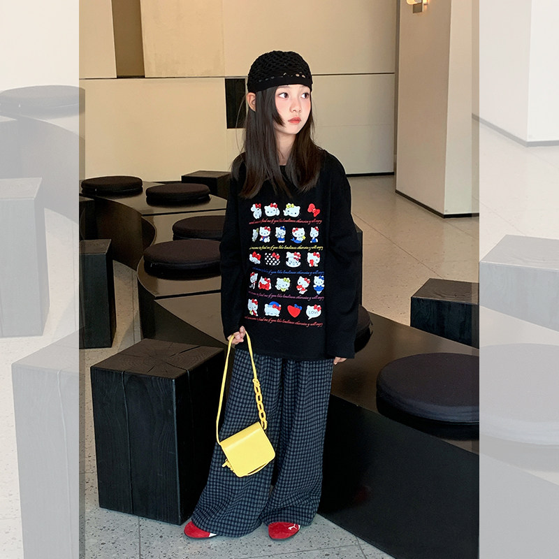 【可爱kt】西西家女童2026春款卡通长袖T恤儿童休闲上衣JX91300