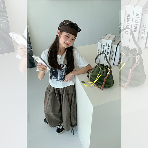 西西家女童夏美式时髦人物短袖