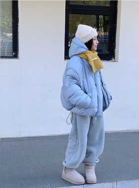 西西家女童2025冬新款连帽羽绒服