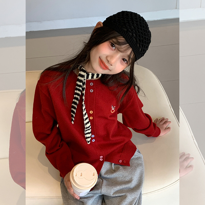 【开门红】西西家女童2026春款针织开衫儿童新年中大童毛衣JX333