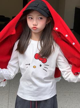 【KT猫】西西家女童2025秋冬款卡通长袖T恤儿童百搭上衣JX8821KT