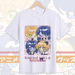 黑猫诺尔瓢虫雷迪衣服二次元短袖卡通动漫周边t恤学生男日系cos服