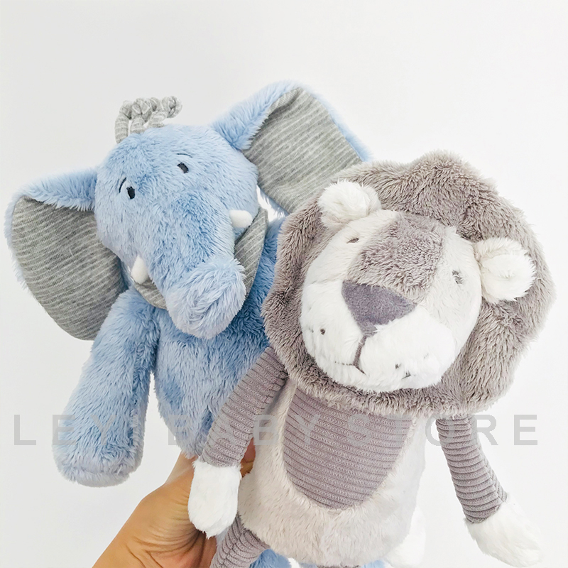 灰色狮子长腿毛绒玩具 可爱蓝色大象公仔玩偶儿童送礼安抚娃娃