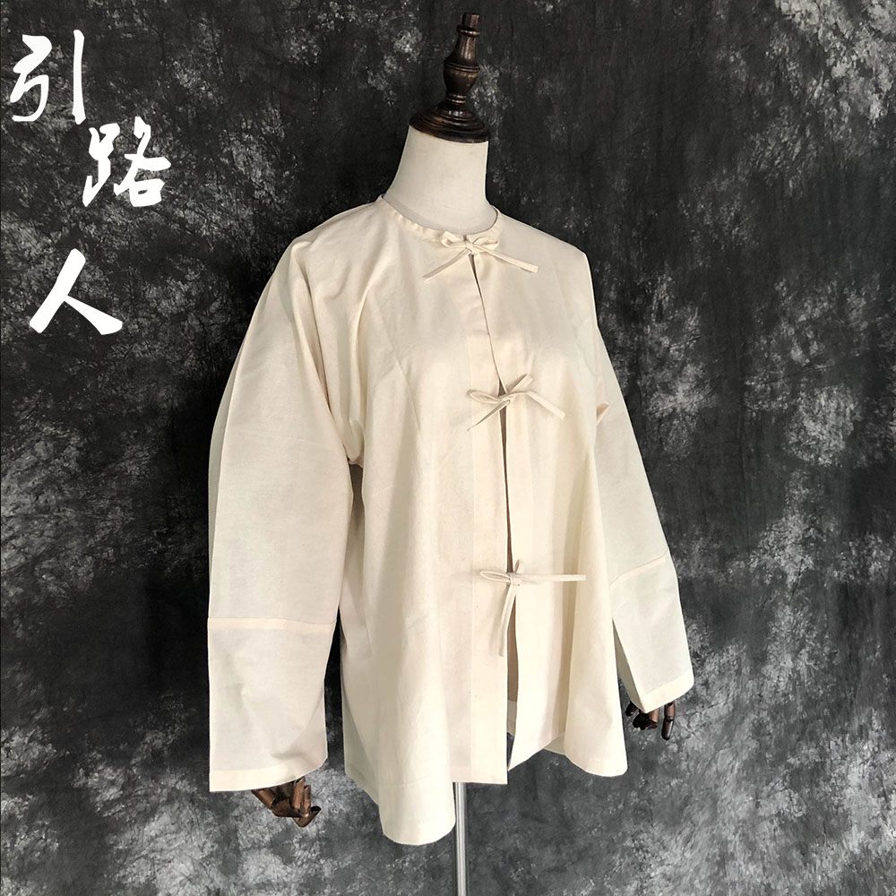 纯棉传统孝衣对襟系带孝服长袖上衣丧服男女出殡衣服包邮 商业/办公家具 骨灰盒 原图主图