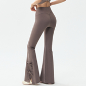 春 跑步训练高级感设计感运动裤 微喇瑜伽裤 女舞蹈高腰收腹健身长裤