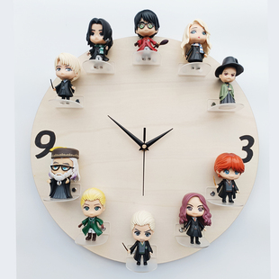 新品DIY手工公仔收纳展示挂钟玩偶盲盒时钟二次元装饰墙面钟表