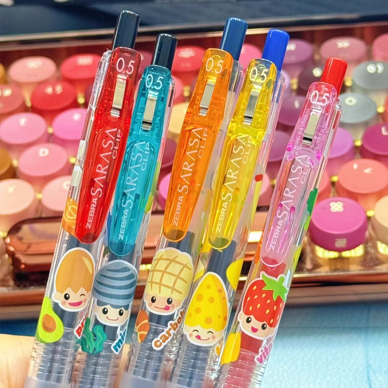 日本zebra斑马中性笔营养素限定新款大容量按动黑色红色笔芯0.5mm