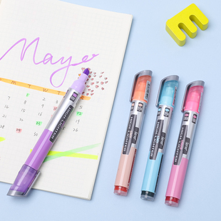 Serve淡彩荧光笔 斜头彩色马卡龙色记号手账笔 学生办公标记笔