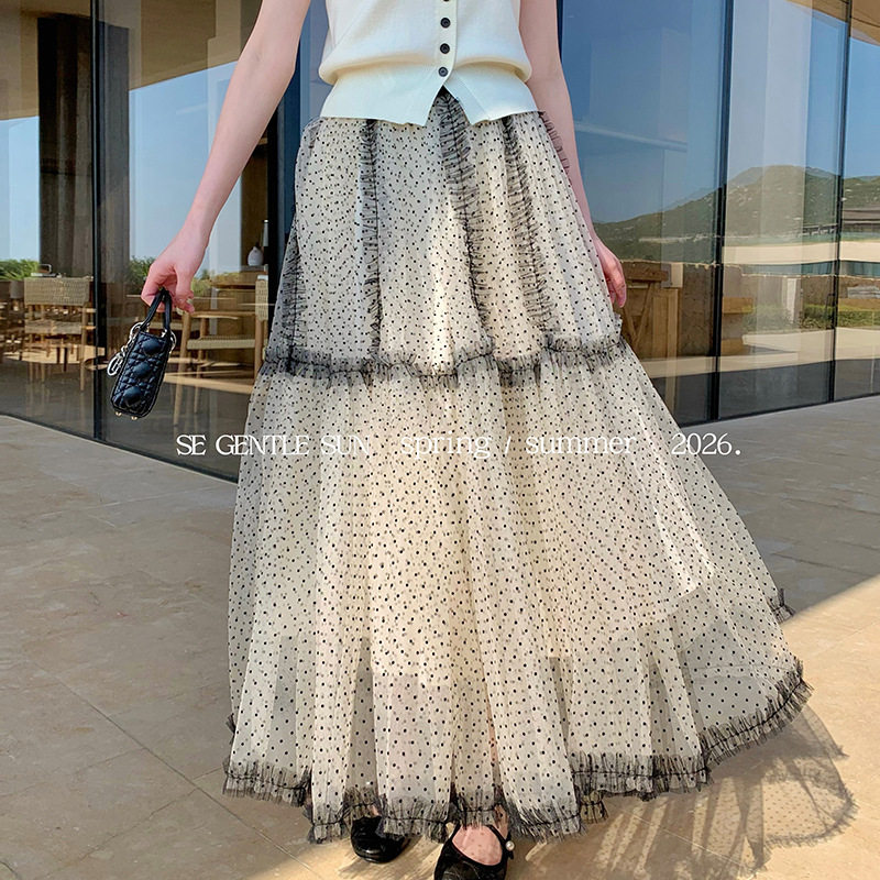 秀熙熙2026春季新款白标气质波点高腰半身裙法式大摆长裙女85376,女装/女士精品,半身裙,淘宝优惠券,粉丝福利购,淘宝优惠卷