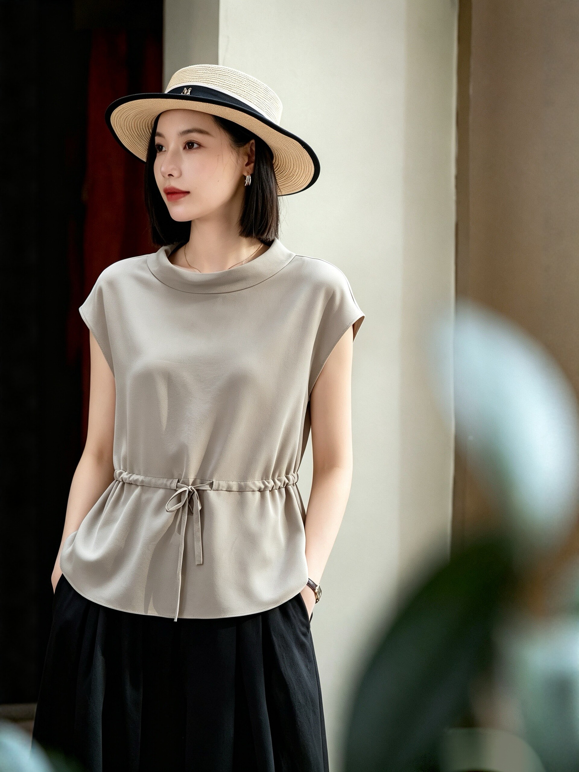 6A桑蚕丝双绉女士短袖小衫翻领衬衫