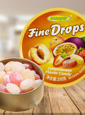 Woogie针锦味硬糖200g盒装水果糖婚硬质糖庆网红休闲小吃儿童零食