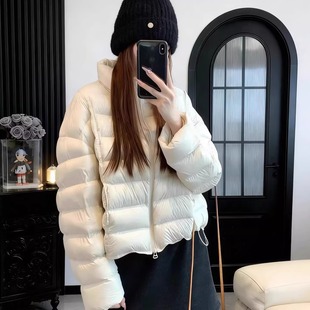 2025新款排骨羽绒服女短款小个子90白鸭绒轻薄极简风立领保暖外套