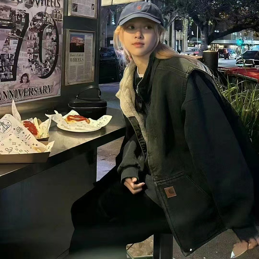 朴彩英rose同款复古美式工装马甲