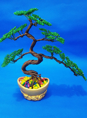 绿色手工制作铝线摆摊货源小元宝