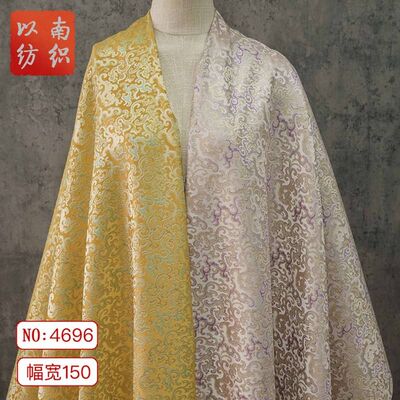 【蔓草夔龙纹】新中式仿宋锦盘扣衫提花面料复古时装色织马甲布料