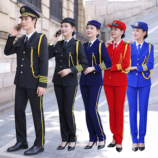 男女同款春秋冬军鼓表演机长乐队套装服装航空学院高铁乘务员制服