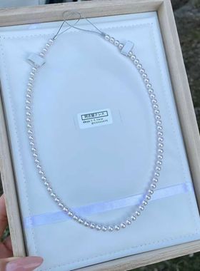 5-5.5mm正圆基本无暇品质ak 白透微微粉调，主体纯白色光泽超强