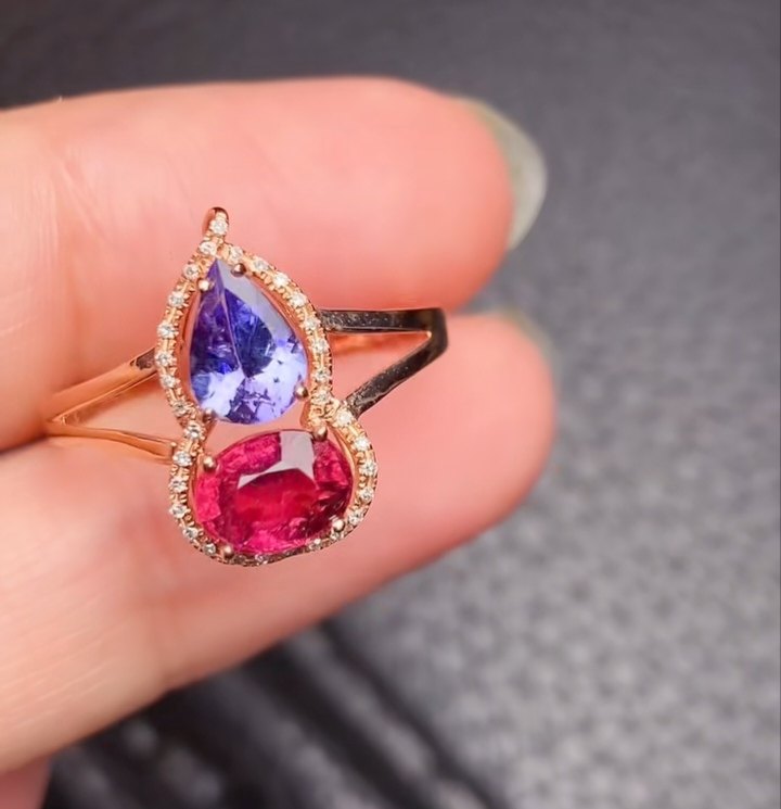 18K天然碧玺戒指，主石1.9ct+总重2.15g+钻石32粒 附权威证书,珠宝/钻石/翡翠,手饰,淘宝优惠券,粉丝福利购,淘宝优惠卷