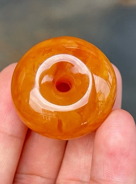 一物一证，精美老花蜡精工平安扣重10.83克纹路清晰俄料