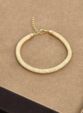 钱袋子手链s925银镀金，锆石，附权威证书