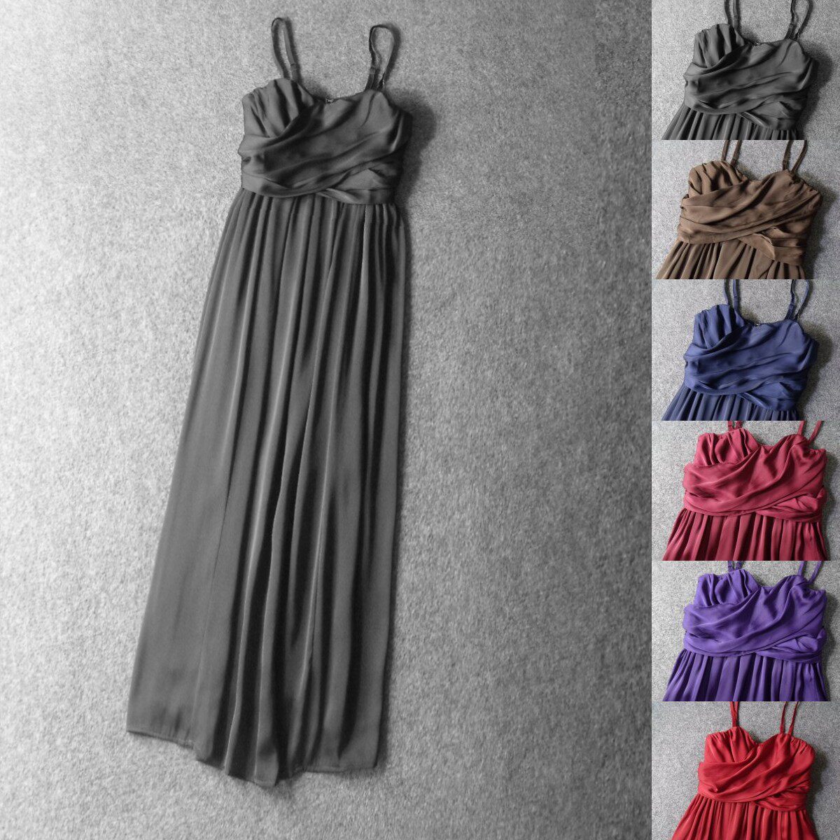 6182-超长款 高端立裁修身显瘦缎面鱼骨止骨带拖地晚装礼服连衣裙