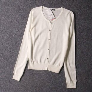 春夏薄款 薄外套空调衫 外贸日单长袖 开衫 小圆领显瘦针织衫 5687
