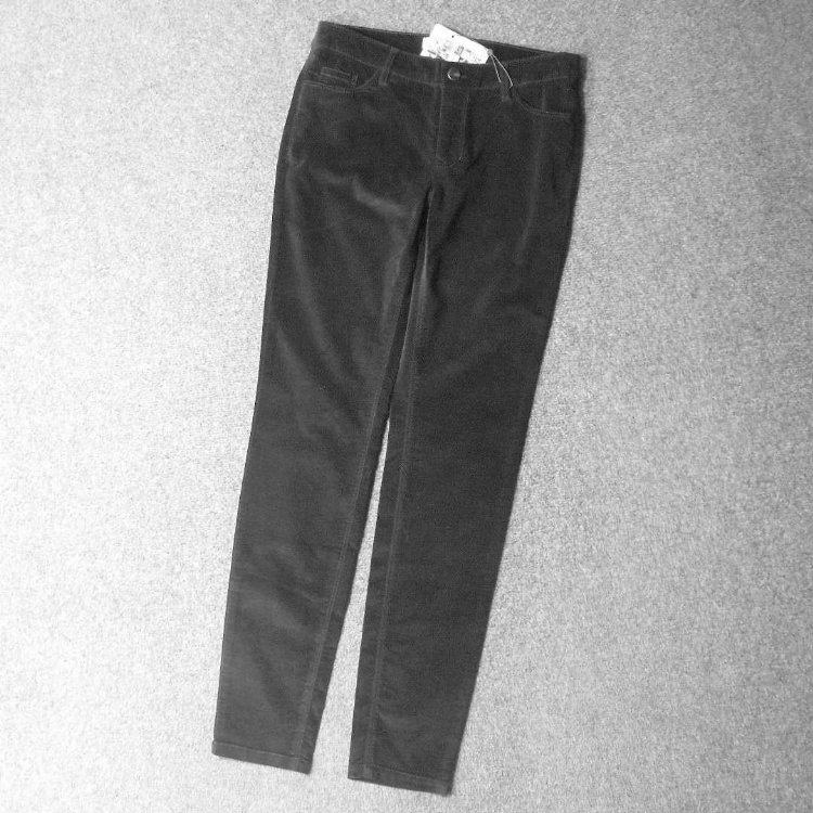 3907-外贸德国原单大码丝绒棉质低腰修身显瘦小直筒小脚铅笔长裤