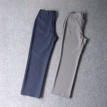 1109-好垂感外贸德国原单大码松紧腰中腰垂顺笔挺长裤 腰围76-124