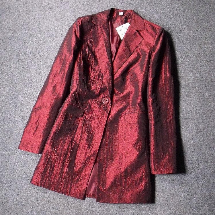 1598-秋春外贸德国原单修身收腰显瘦中长款有肩垫长袖风衣外套