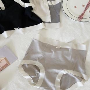 磨毛高腰内裤 女 米肤色灰色秋冬柔软舒适复古包臀纯色无痕三角裤
