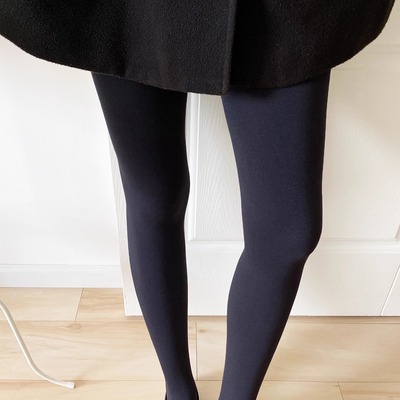 深邃蓝黑色100d天鹅绒连裤袜丝袜