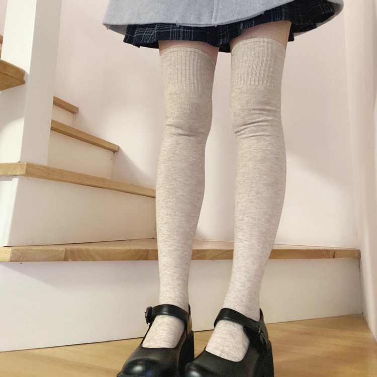 秋冬保暖薄绒大腿袜过膝长筒袜女