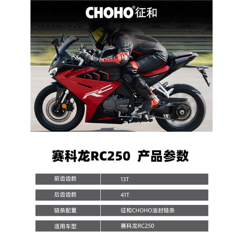 适用赛科龙RC250 SR250GS改装静音链轮大小飞油封链条三件套