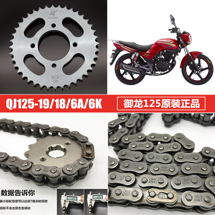 适用钱江摩托车QJ125-19/18/6K金刚畅跑卧龙王中王套链盘链条链轮