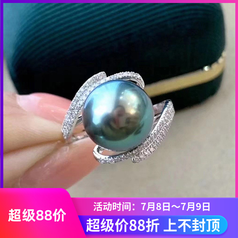 diy纯银珍珠玉石戒托