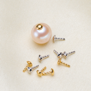 S925纯银镀白金 通孔珍珠塞 T字针 堵头 制作针 T型针 DIY配件