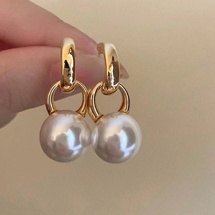 配9 DIY珍珠配件 金色银色银饰耳环 纯银耳钉空托 13mm圆巴 S925