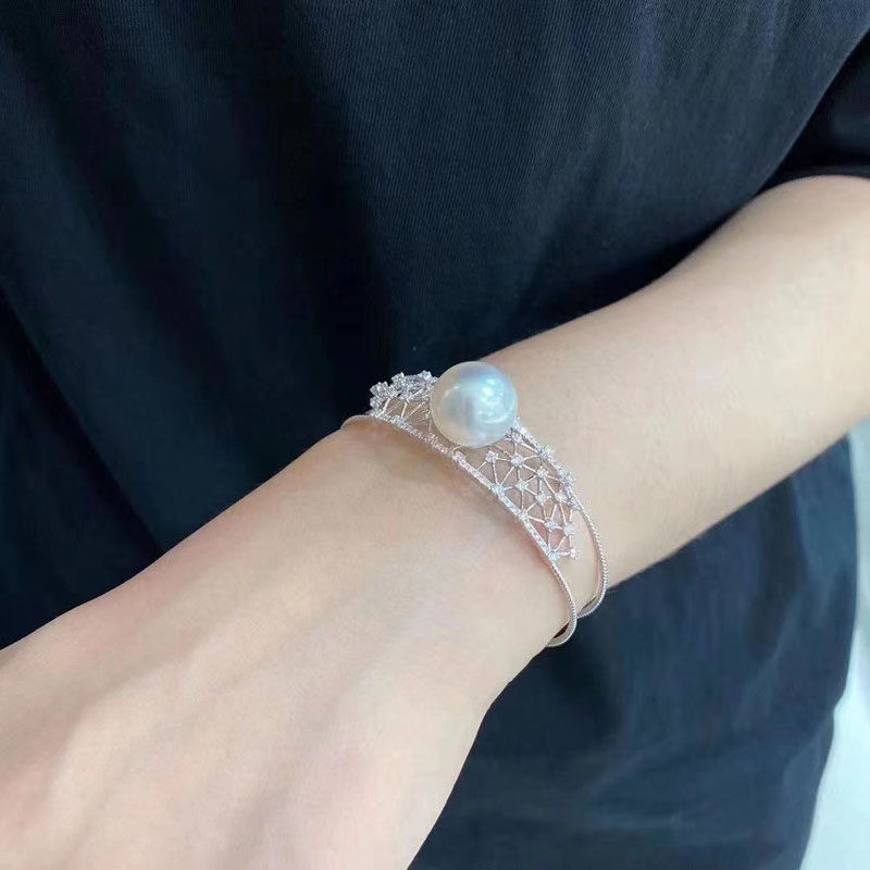 DIY珍珠配件 S925纯银手链空托 星空款玉石手镯托女 配9-11mm圆珠,饰品/流行首饰/时尚饰品新,其他DIY饰品配件,淘宝优惠券,粉丝福利购,淘宝优惠卷