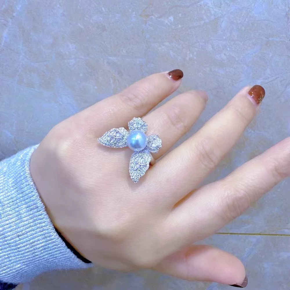 DIY珍珠配件 S925 纯银戒指空托 金色银色黑色银饰托 配7-10mm圆,饰品/流行首饰/时尚饰品新,其他DIY饰品配件,淘宝优惠券,粉丝福利购,淘宝优惠卷