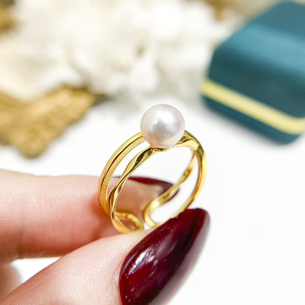 DIY珍珠配件 S925 纯银戒指空托 时尚金色银色银饰托女 配5-9mm圆,饰品/流行首饰/时尚饰品新,其他DIY饰品配件,淘宝优惠券,粉丝福利购,淘宝优惠卷