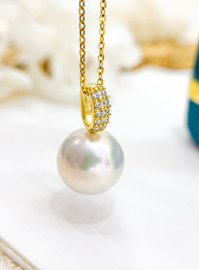 DIY珍珠小配件 S925纯银吊坠空托 时尚款银饰项链坠 配9-14mm圆珠