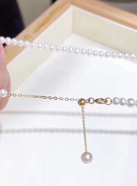 DIY珍珠配件 S925纯银镀金银链延长链 手链项链扣 O字链伸缩链