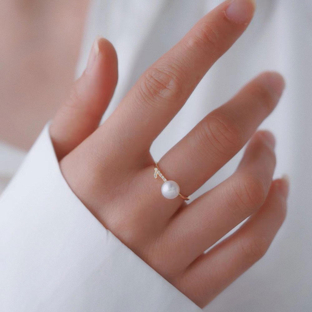 阿飞珍珠配件纯银戒指工厂直销