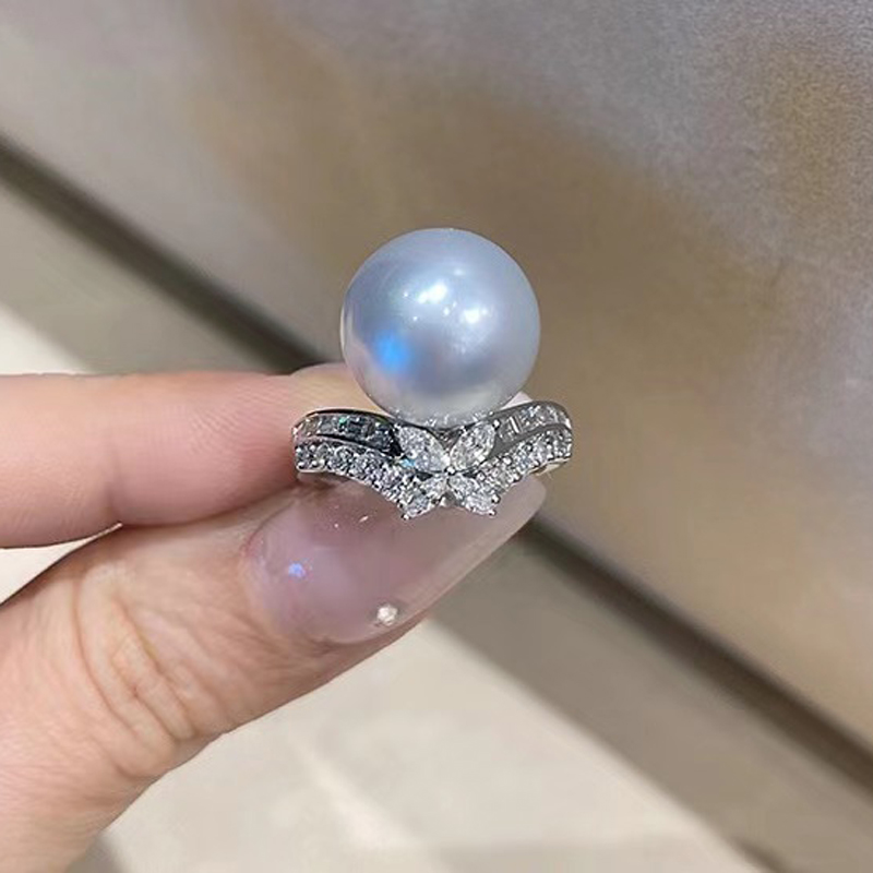 阿飞珍珠配件纯银戒指工厂直销
