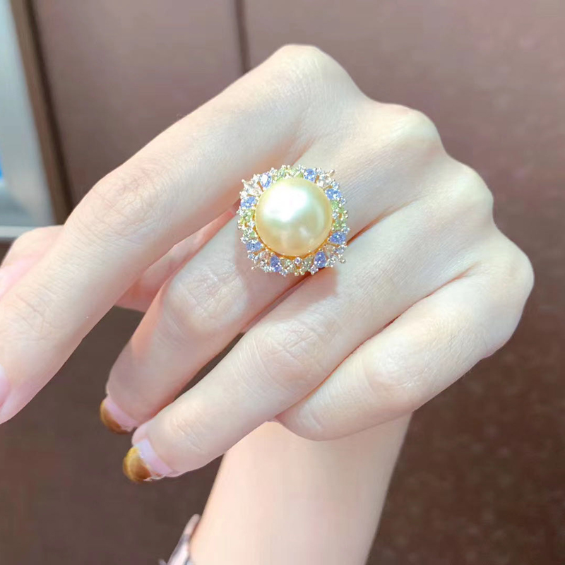 diy珍珠配件s925纯银托彩宝玉石