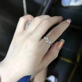 S925纯银戒指空托 时尚 金色银色银饰托 DIY珍珠小配件 配4 5mm圆