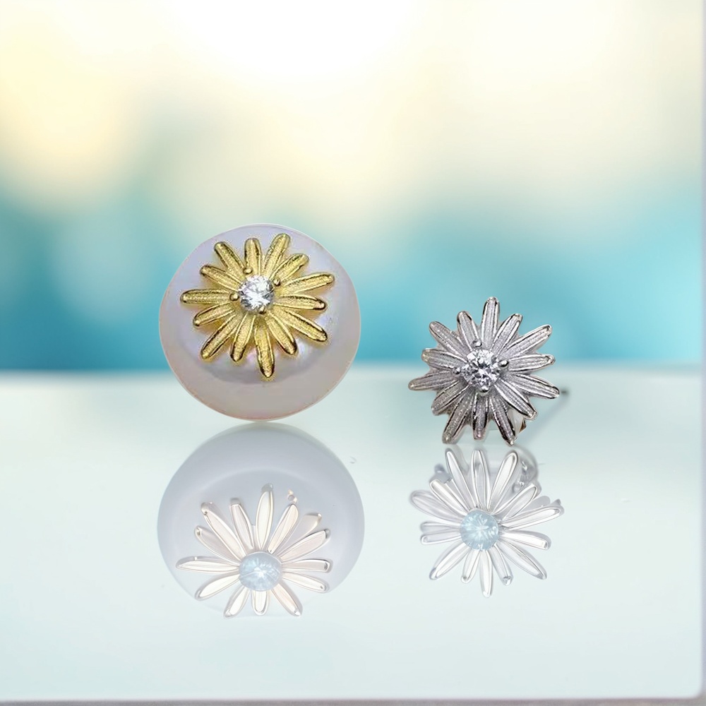 DIY珍珠配件花式堵头S925纯银