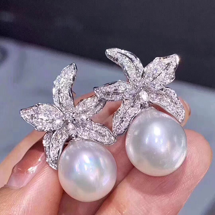 diy珍珠配件s925纯银时尚11-12mm